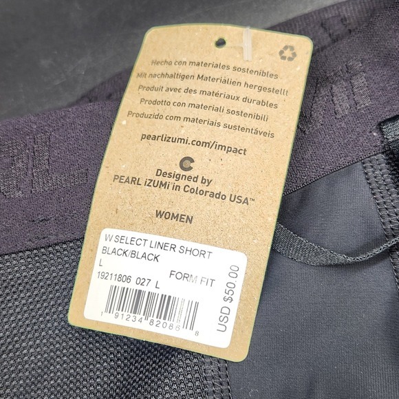 Pearl‎ Izumi Women's Select Bike Short Black Form Fit Size L Cycling Padded NWT - Picture 5 of 12